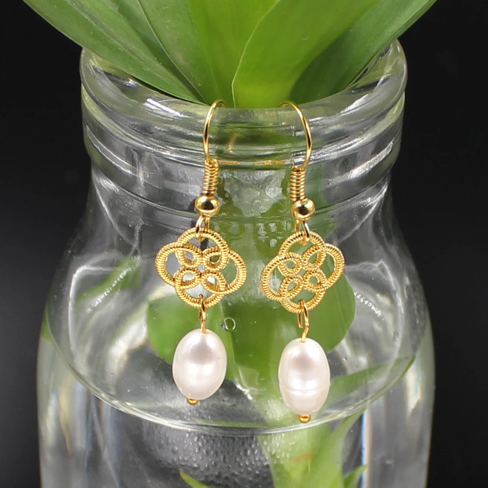 Натуральный пресноводный жемчуг класса ААА серьги корейский дизайн