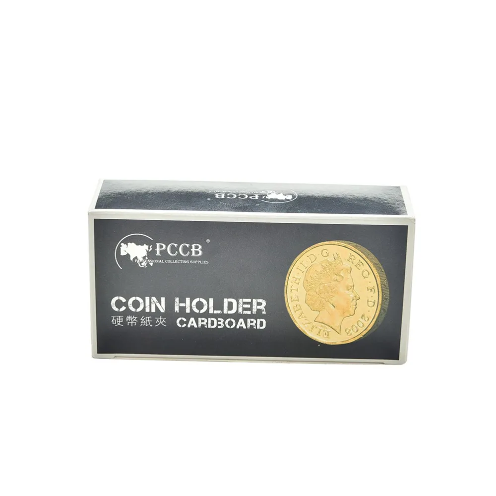 

50pcs Coin Collection Decor Square Cardboard Coin Holders Storage Clip Album case paper bags Flip Paper Boards