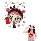 Симпатичные нашивки для девочек, сделай сам, моющаяся термонаклейка на детскую футболку, милый дизайн, термонаклейка для одежды, украшение с аппликацией