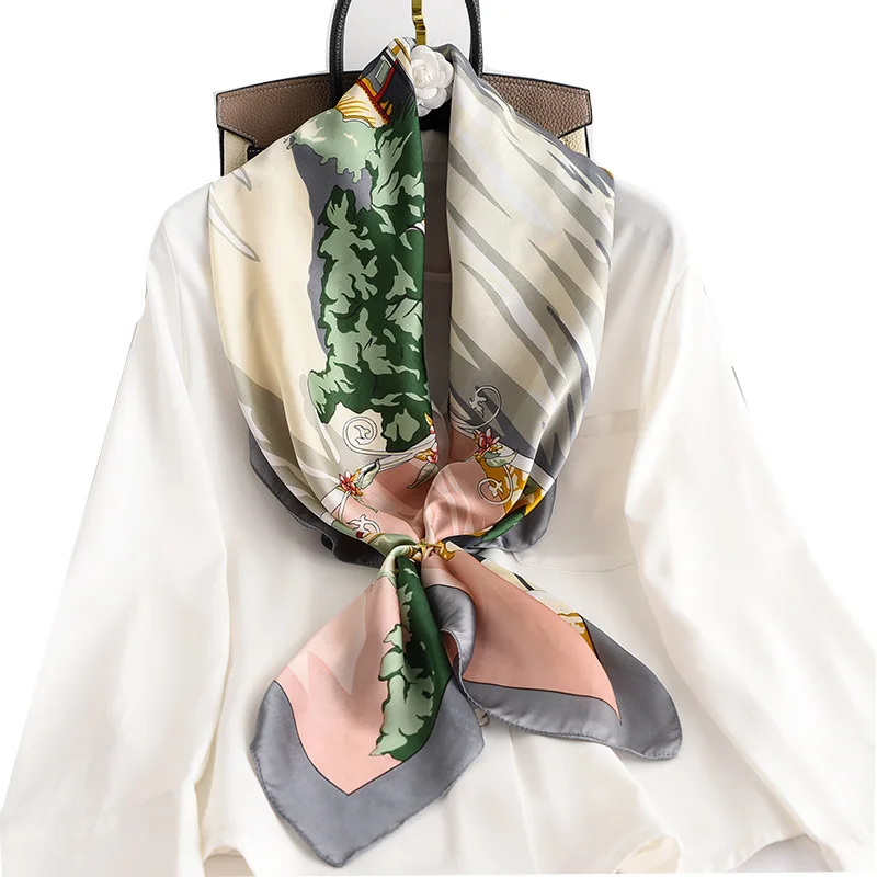 Солнцезащитная шаль Женская мода весна и осень Новый имитация шелка 9cm0 печатные