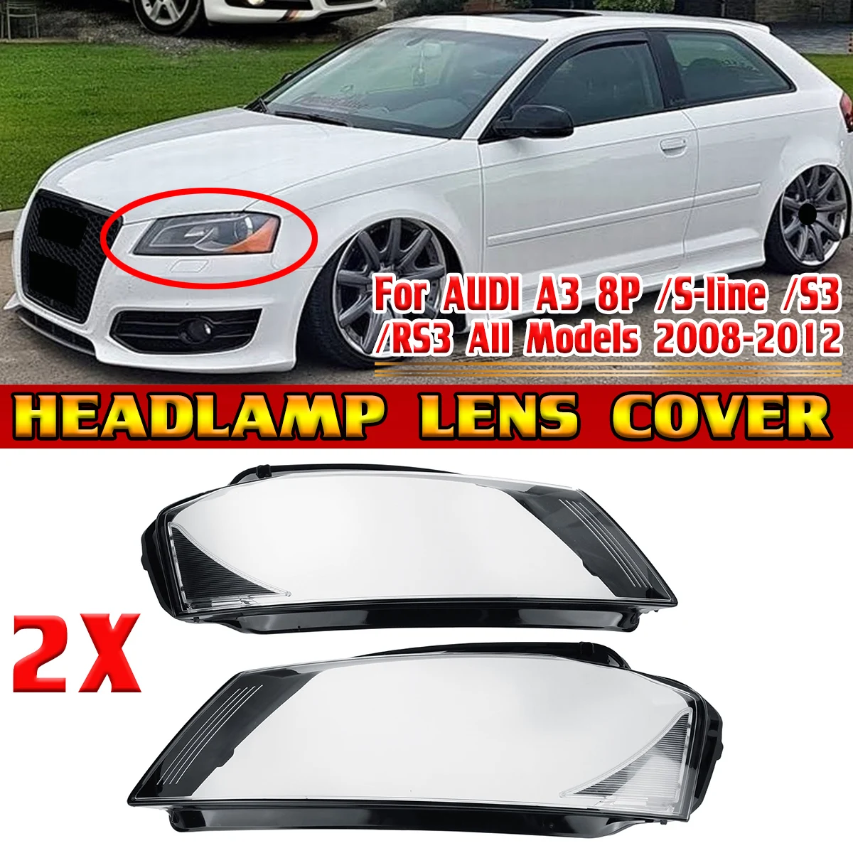 

Пылезащитная Крышка для передней фары автомобиля, крышка для передней фары, крышка для объектива для Audi A3 8 P/S-line/S3 RS3 Facelift 2008-12 8P0941003