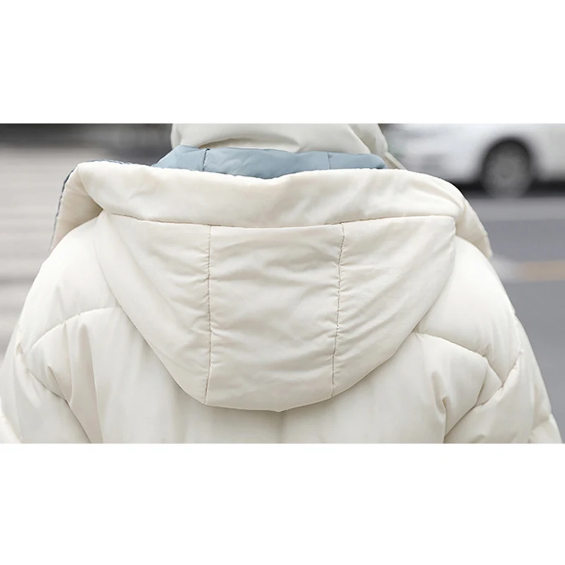 

TIGENA Hooded Long Winter Jacket Women 2021 New Casual Cotton Padded Parka Women Korean Big Pocket Clothing Coat Female Outwear