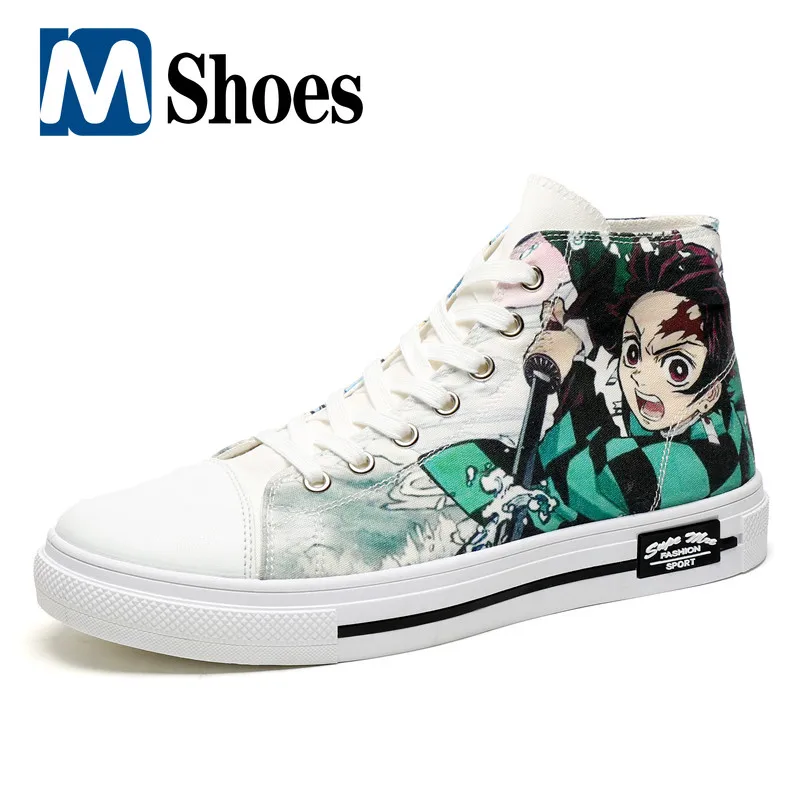 

Comfortable Men's Shoes Cartoon Animation Women Shoes Fashion High-top Canvas Shoes Flat Mens Casual Sneakers Zapatos De Hombre