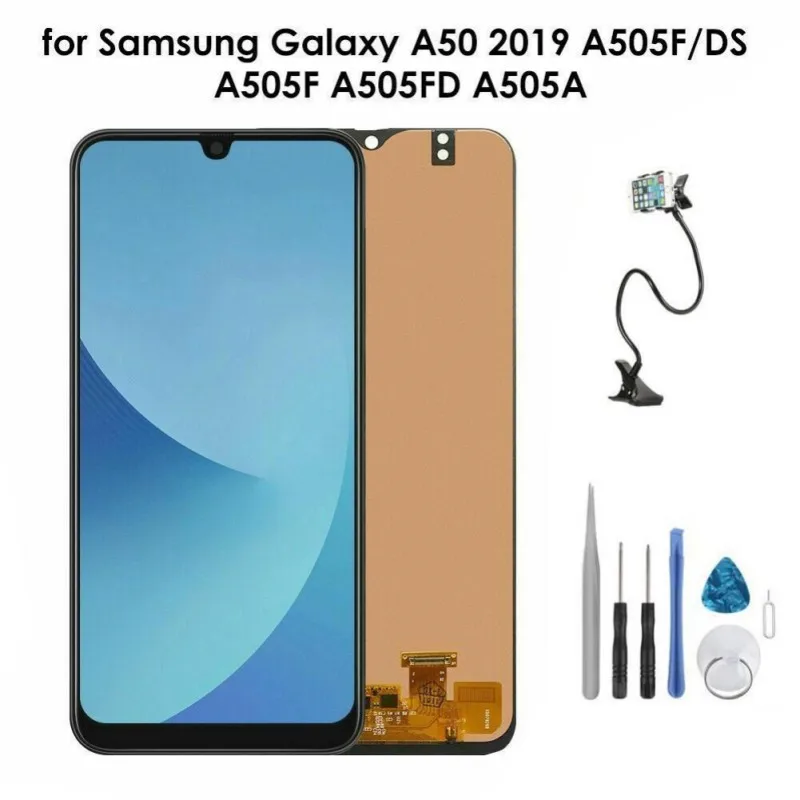 2020 Черный Полный сенсорный ЖК экран + Инструменты зажим для телефона Samsung GALAXY A50