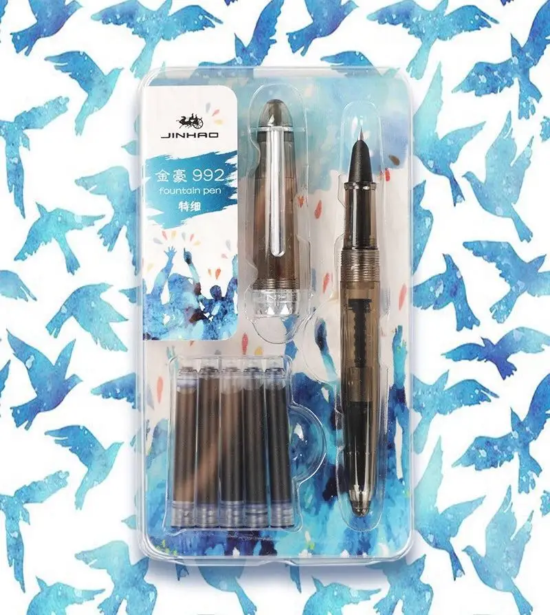 Роскошные качественные 5 шт синие чернила Jinhao цветной набор 0 38 мм авторучка