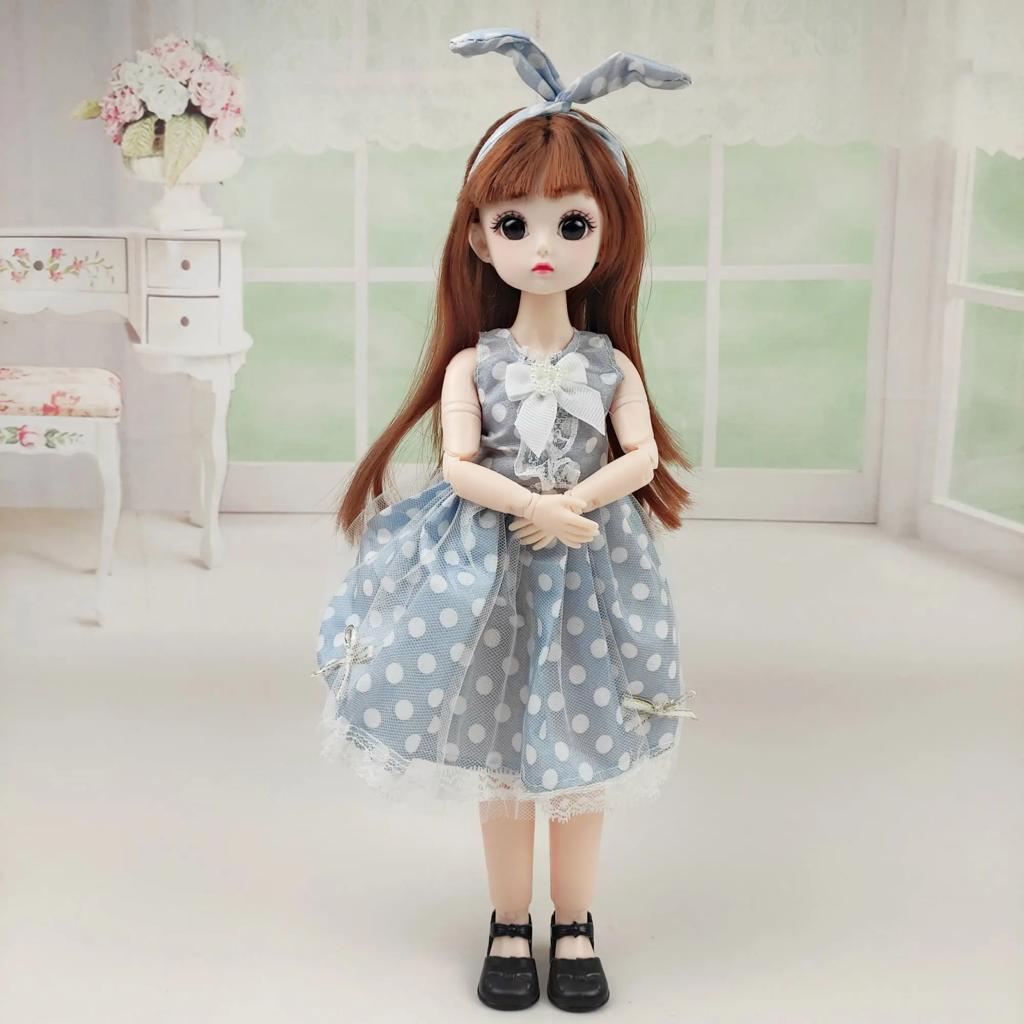 

Кукла шарнирная с подвижными шарнирными 3D глазами, 30 см