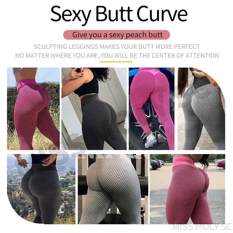 

Women High Waist Leggings No See Through Legging Thick Fitness Butt Lift Seamless Legins Workout Gym Scrunch Booty Push Up Pants