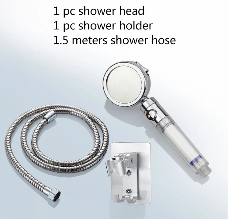 Shower Set-1 ZhangJi высокого давления 3 режима регулируемый фильтр насадка для душа очищаемая вода Сменный фильтр элемент уход за кожей оросительное сопло - Цвет: Shower Set-1