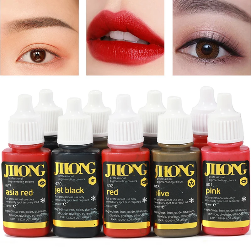 

15ml Tattoo Ink Set Permanent Makeup Eyebrow Lips Eye Line Tattoo Color Microblading Pigment for Body Beauty Tattoo Art Tool
