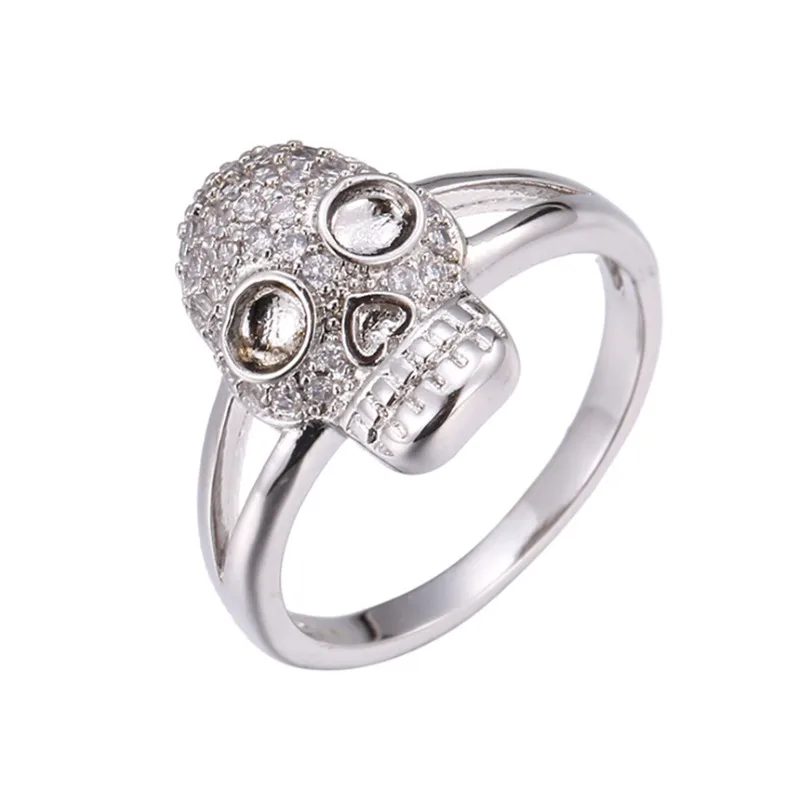 

Blaike Punk Skull Rings For Women Exquisite White Zircon Female Ring 925 Silver Jewelry Statement Jewelry Gifts