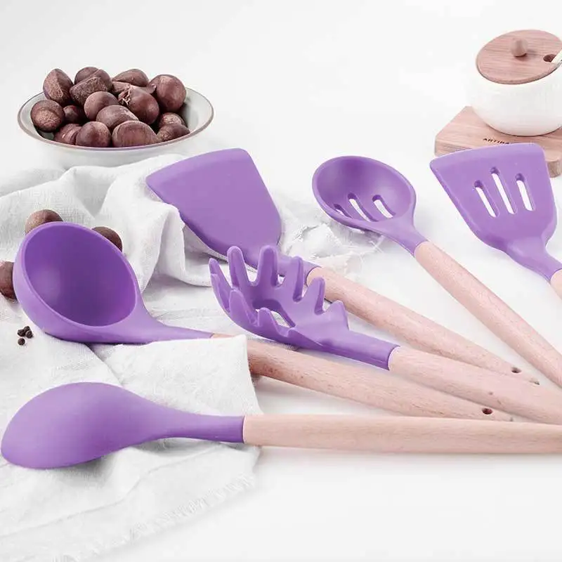 

Silicone kitchen utensilios de cocina accessories tools cookware set cooking gadget kichen menaje spatula wooden spoon espatula