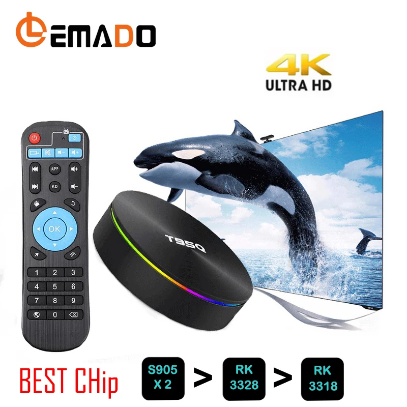 LEMADO T95Q S905 X2 ТВ-бокс 4 Гб DDR4 64 Гб Wifi Bluetooth H.264 Android 8,1 USB3.0 3D телеприставка 4K Smart tv Box для Android