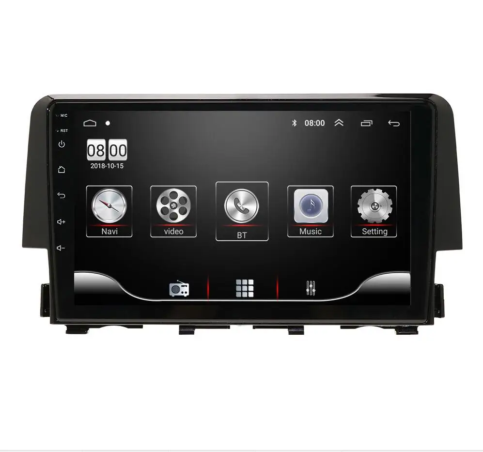headunit Автомобильный радиоприемник 2din android9.0 автомобильный мультимедийный плеер gps навигация для Honda Civic автомобильный монитор головное устройство usb dvr dvbt - Цвет: headunit