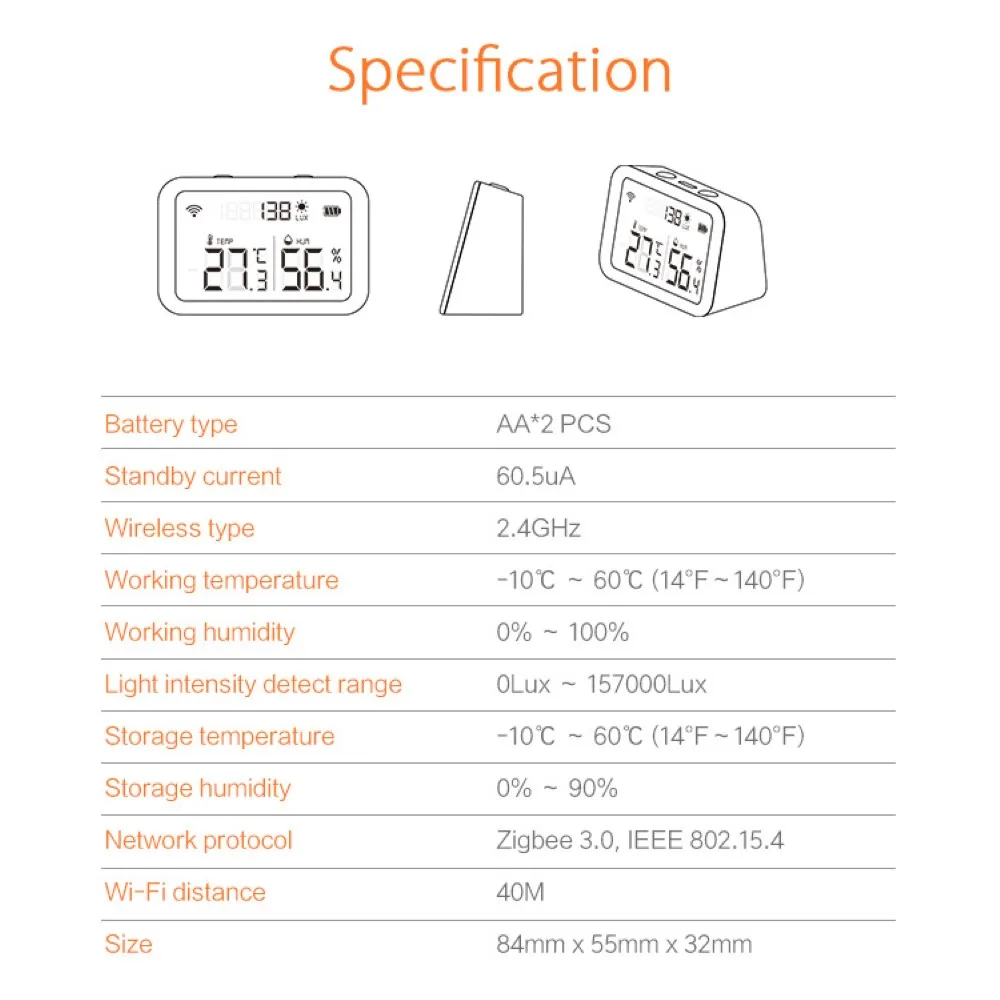 

Smart Sensor Temperature Humidity Detect Adjustable Various Temperature Modes Wireless Transmission Data Automation Systerm