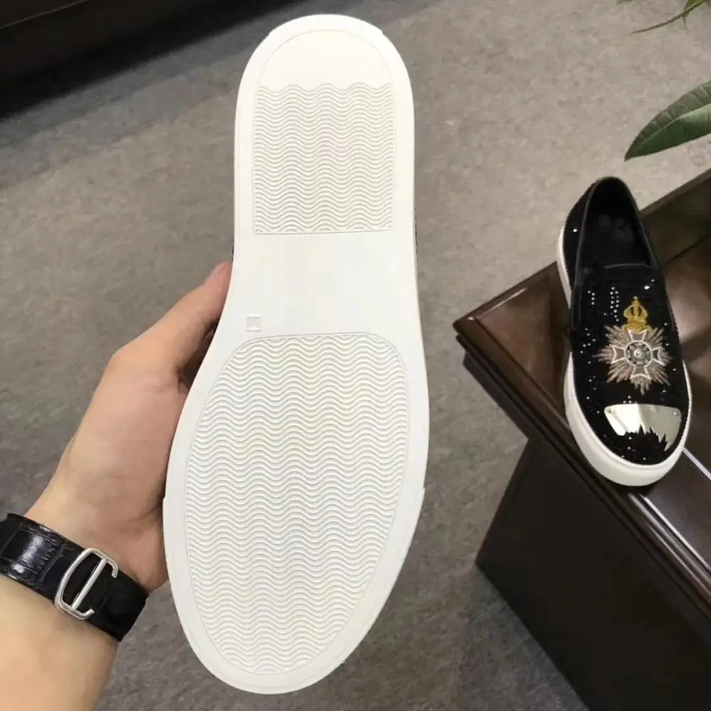 

Spring leather Shoes Men Unisex Loves Sequin Men Shoes Men's Moccasins Loafers Breathable Gold Silver Casual Tenis Masculino