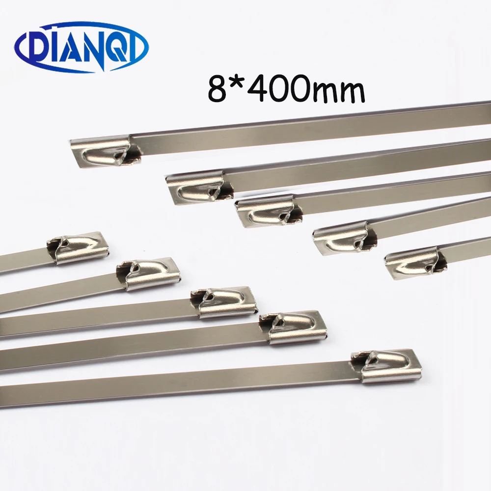 100 шт. самоблокирующиеся стяжки из нержавеющей стали 8x400 мм 400 201 304|tie boss|tie redtie handcuffs