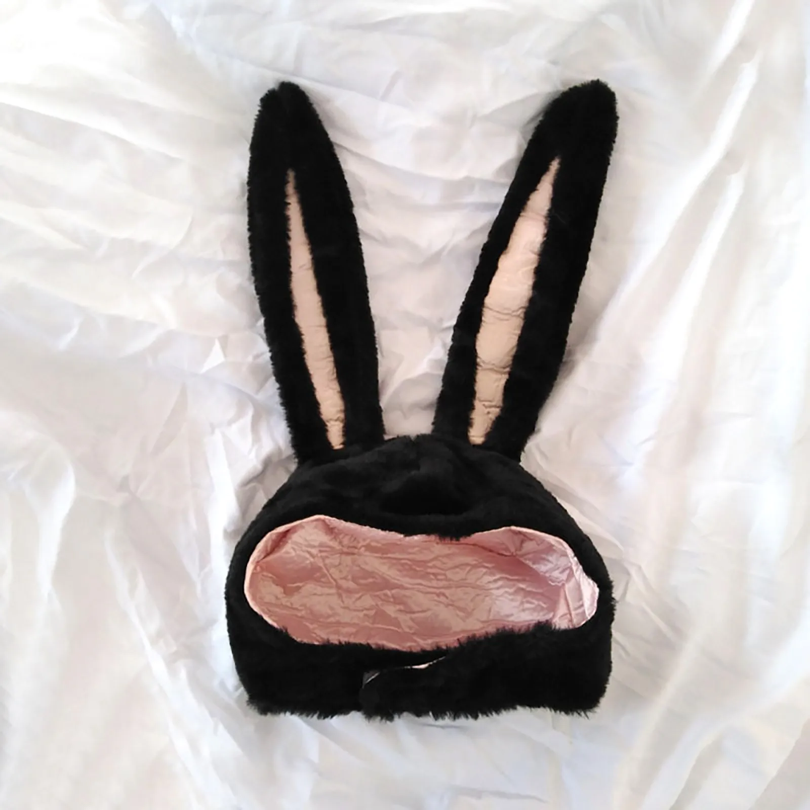 

Winter Party Women Beanie Windproof Cute Bunny Ears Hats Cartoon Girl Cap Solid Plush Rabbit Ears Hat Head Warmer Earflap Cap