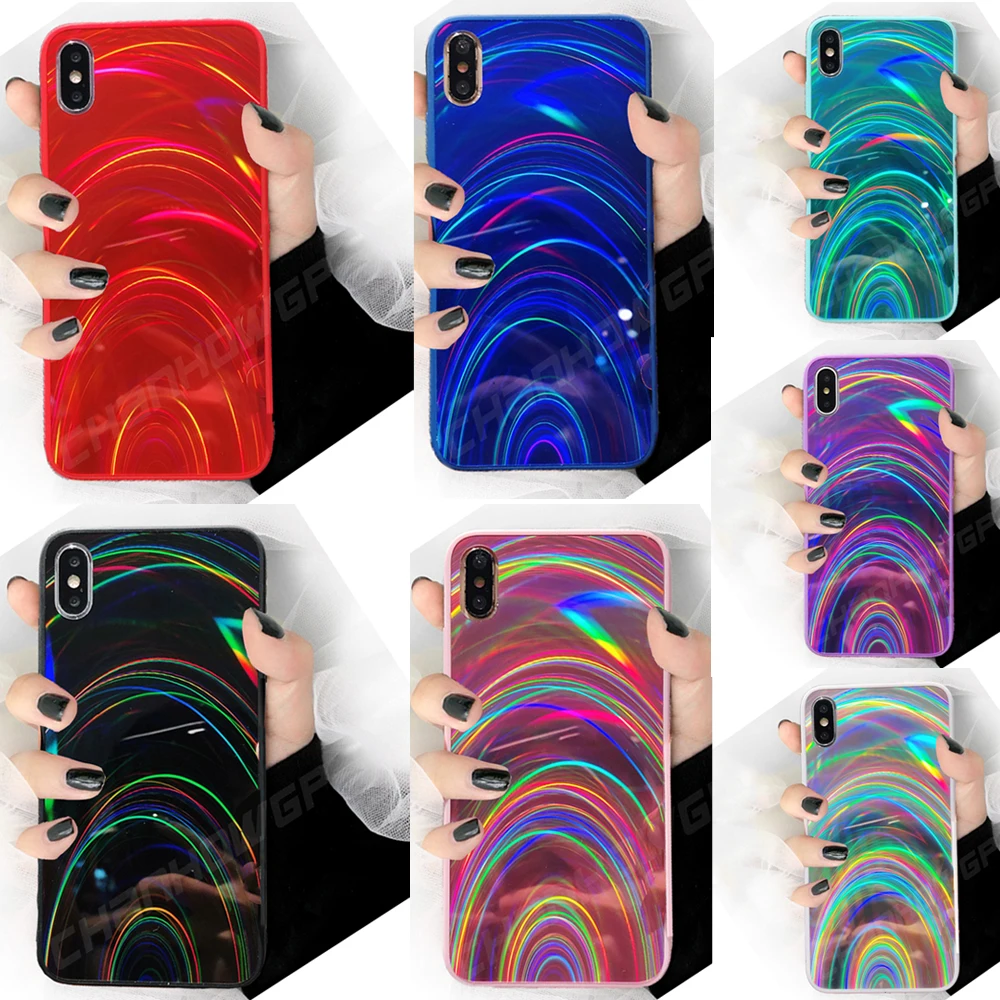 Цветной зеркальный чехол для iPhone 11 Pro Max 2019 XR XS MAX X 6 6s 7 8 Plus + Мягкий силиконовый
