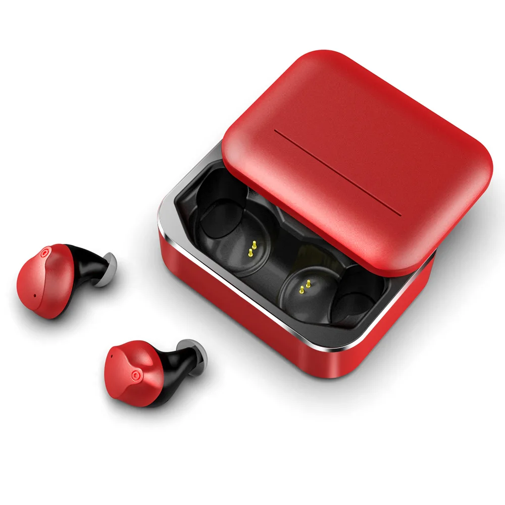 Red Femperna Bluetooth наушники отпечатков пальцев Touch 5,0 3D стерео Беспроводная гарнитура с 3200 мАч зарядная коробка Спортивная шумоподавление - Цвет: Red