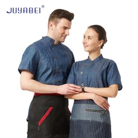 chef uniform sushi costume breathable food service tops short sleeves restaurant kitchen man women cafe cooking shirt clothing