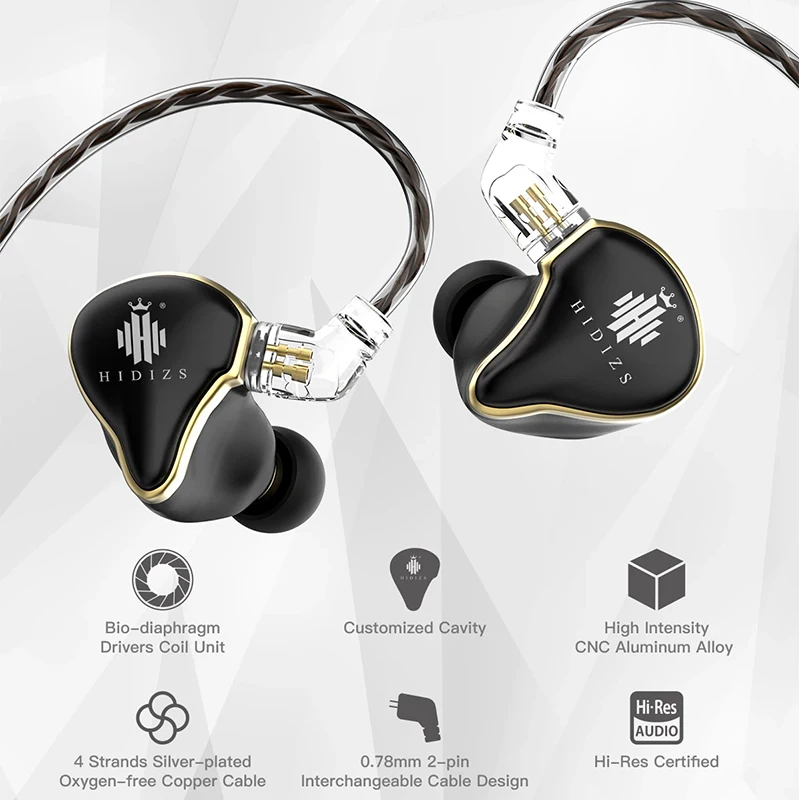 Hi Fi запатентованная динамическая диафрагма Hidizs Mermaid MS1 Внутриканальные наушники