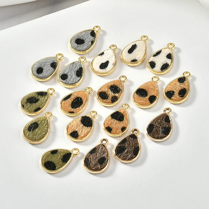 Зимняя подвеска в виде капли воды сплав Леопардовый принт двусторонняя ткань