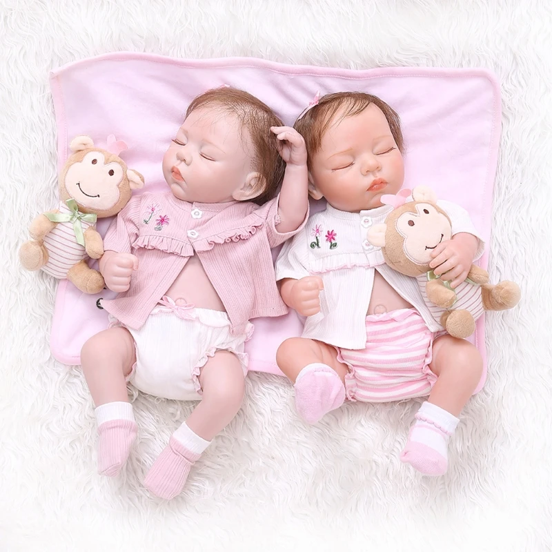 

49cm Rebor n Doll Realistic Full Soft Silicone Vinyl Newborn Sleeping Babies Monkey Toy Clothes Lifelike Handmade Gift