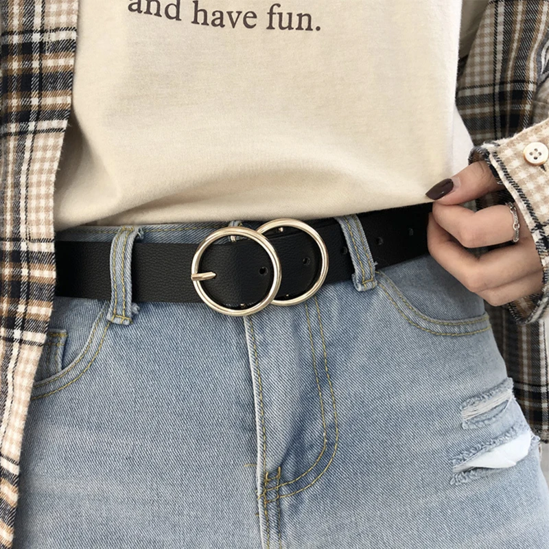 Ремень из экокожи Женский роскошный модный двухсторонний пояс для джинсов
