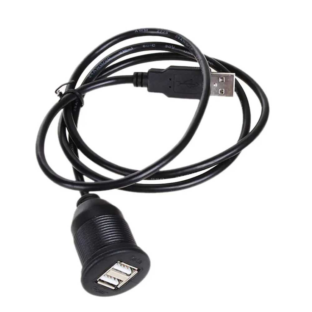 USB 2,0 удлинитель A-Male до 2 A-Female кабель флеш-крепление панель приборной панели водонепроницаемый кабель для автомобиля Лодка Грузовик