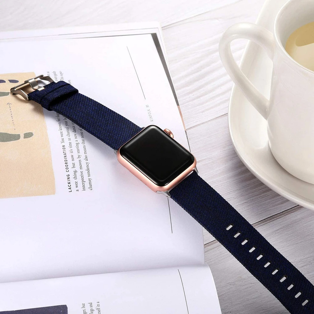 Ремешок тканевый для iwatch 5 4 44 мм 42 нейлоновый браслет наручных часов мужчин и