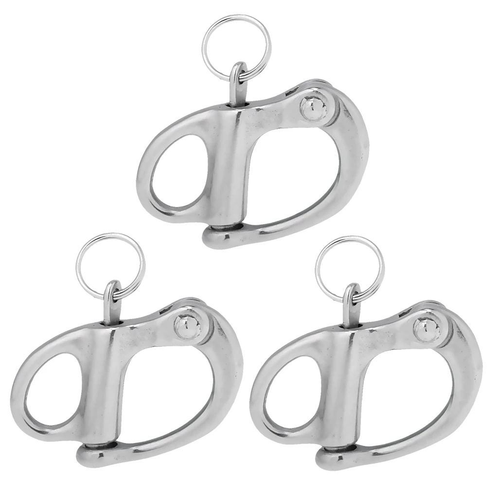 

4Pieces Stainless Steel Snap Shackle With Swivel. Sailing Shackle 32mm