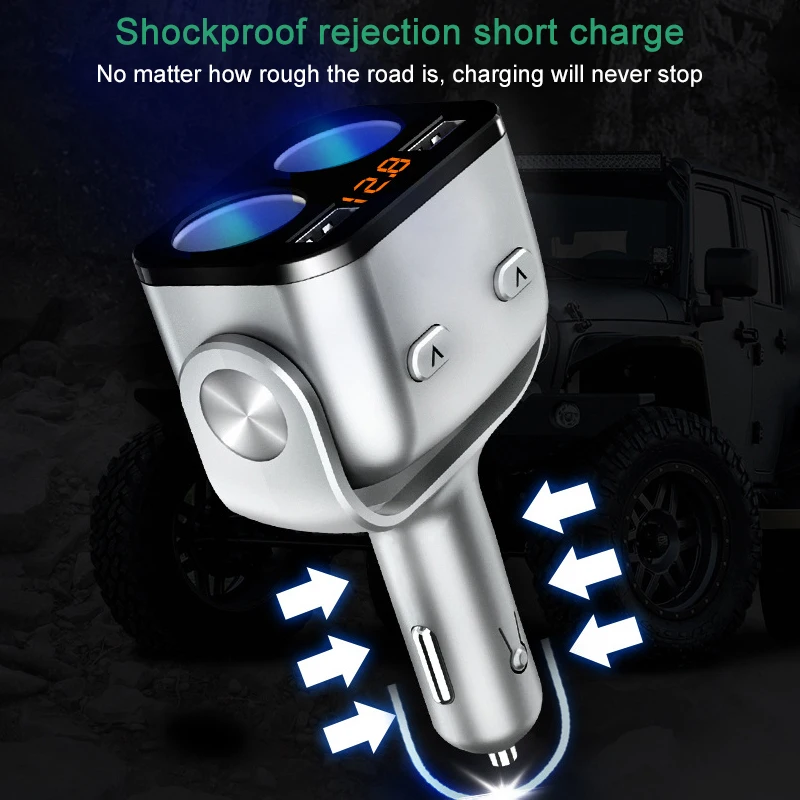 12v car cigarette lighter socket splitter plug dual usb charger adapter qc3 0 voltage detection for phone mp3 dvr accessories free global shipping