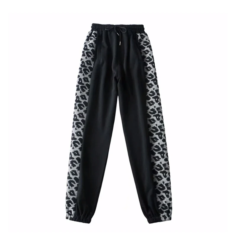 

Sweatpants women cargo pants streetwear high waist wide leg pants korean style leopard trousers gray winter pants joggers 2021