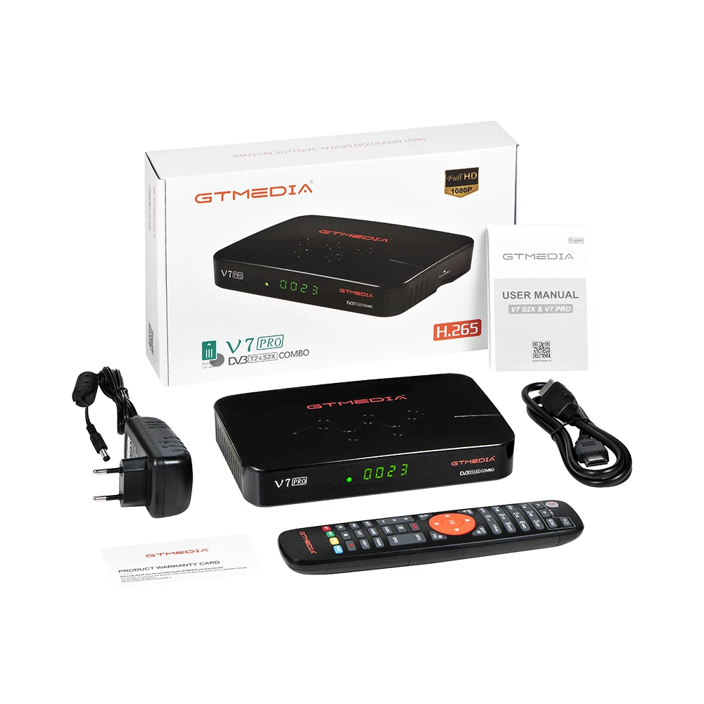 GTMEDIA V7 PRO H.265 DVB S2/T2 Combo TV Box Satellite Receiver DVBS2X Support USB Wifi Set Top Upgrade from GT MEDIA Plus | Электроника