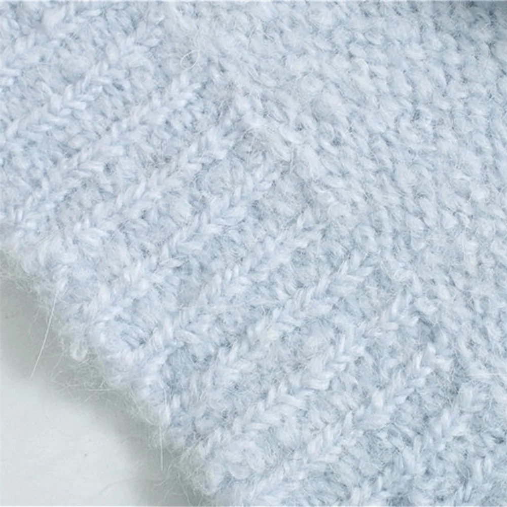 Осень 2019 новинка Женское поло пышный длинный рукав контрастный свитер с