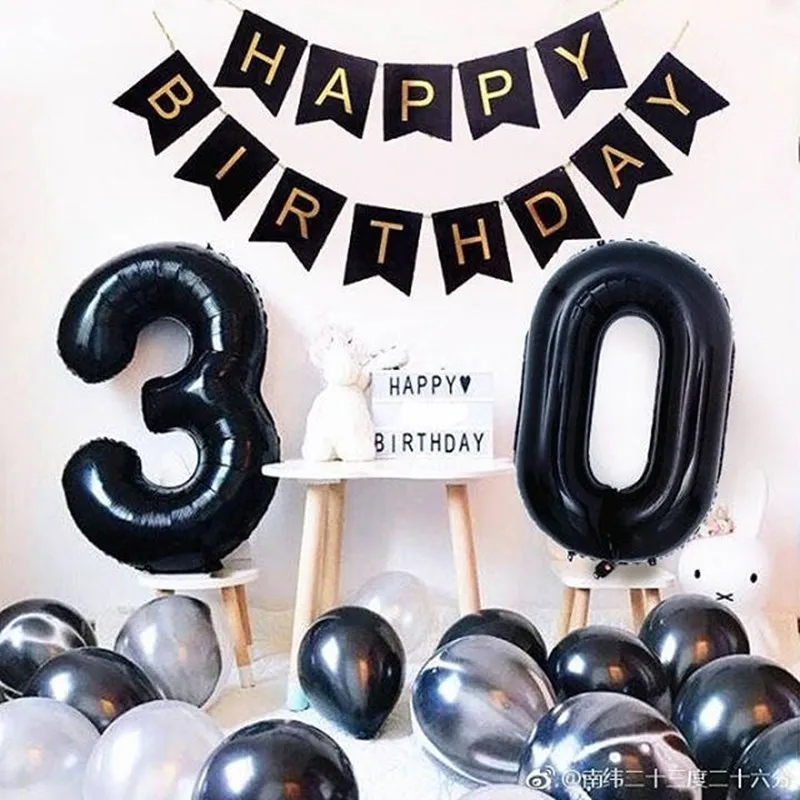 3 шт./лот 40 дюймов черный цифровой воздушные шары и в форме рыбьего хвоста флаг для