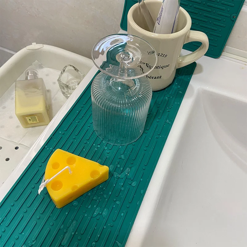 

Silicone Kitchen Drain Mat Dish Drying Mat Heat Resistant Placemat Dinner Plate Water Filter Rack Non-slip Mat Anti-scald Mat