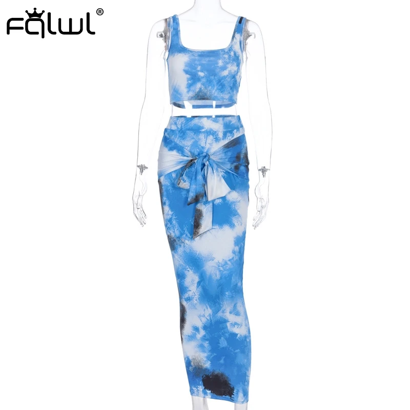 FQLWL комплект из двух предметов с принтом женская летняя Клубная розовая одежда