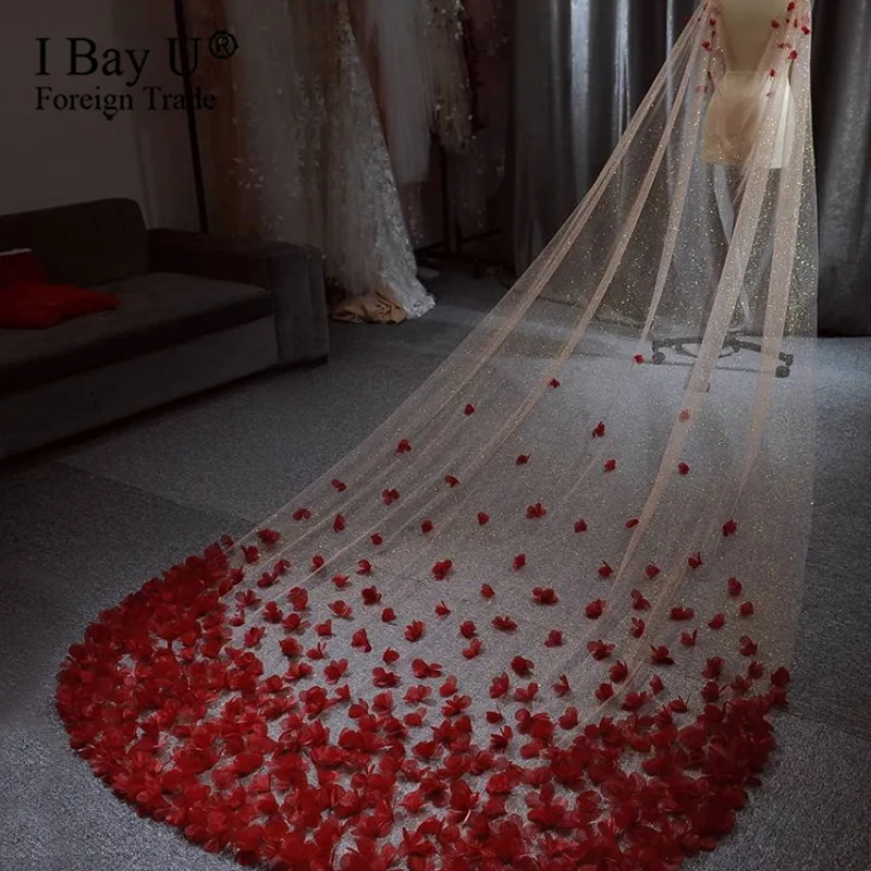 Румяна Розовый Блестящий тюль ручной работы бордовая 3D накидка с цветочным