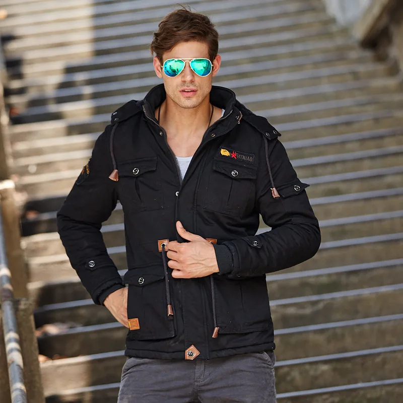 Men Winter Coat Military Uniform Men's Cotton Clothing Winter Warm and Windproof Plus Velvet Thick Korean Cotton Clothing