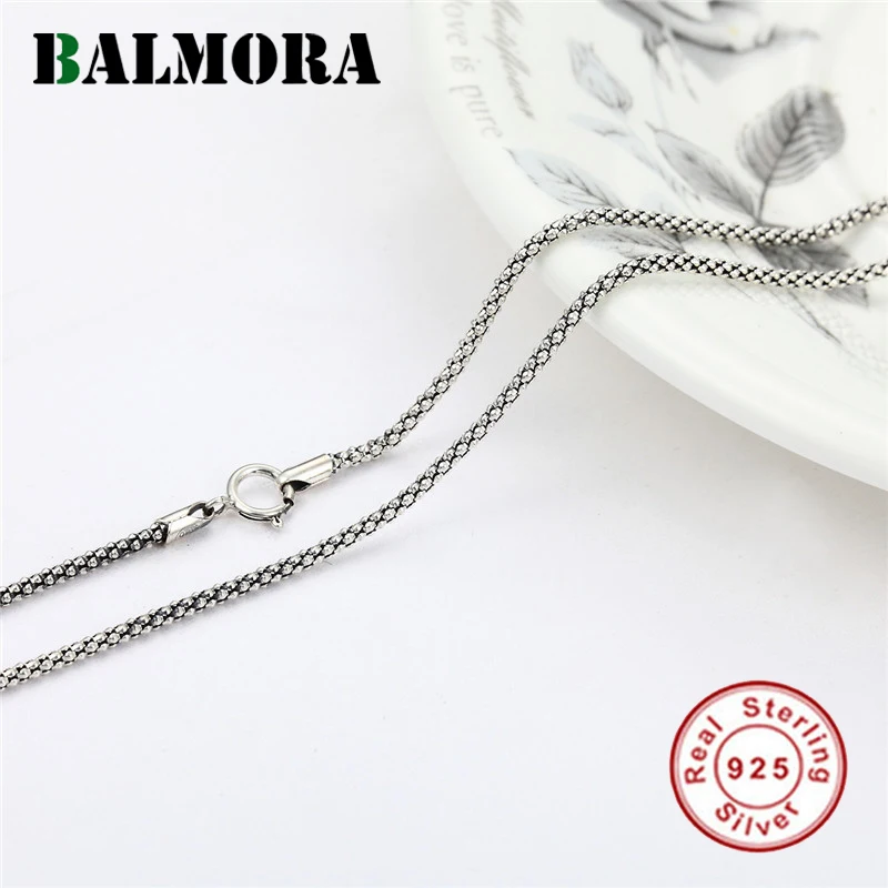BALMORA, настоящее 925 пробы, серебро, сделай сам, ожерелья, цепь для мужчин, женщин, пара, подарок, модные ювелирные изделия, аксессуары 45-50 см