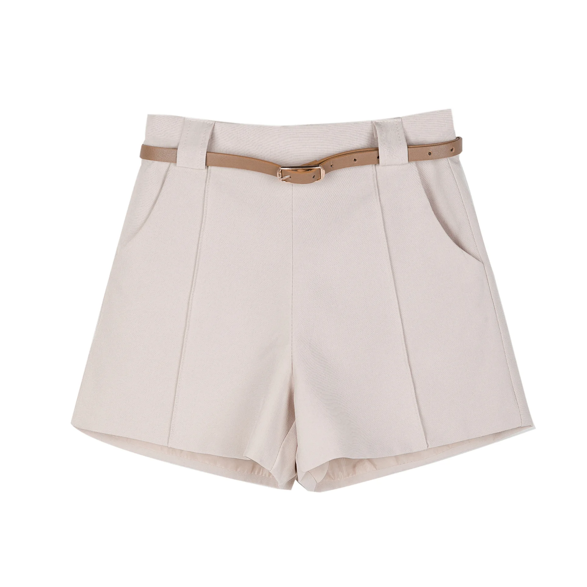 Femmes d'été Short Blanc Décontracté Dames Mode Taille Haute Jambe Large Short Ample Grande Taille Ligne Brillante Short Femme Vêtements