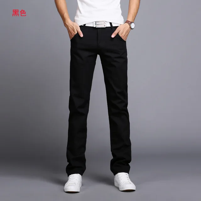 New Casual Pants Men Cotton Slim Fit Chinos 4