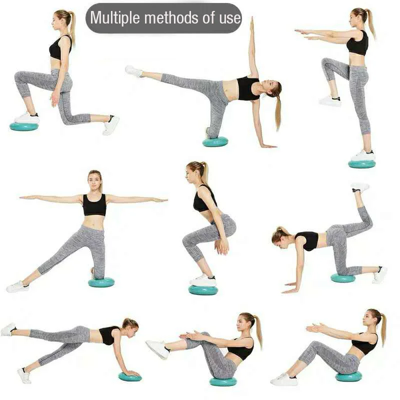 Тренировочная балансировочная подушка для йоги надувная Массажная шариковая