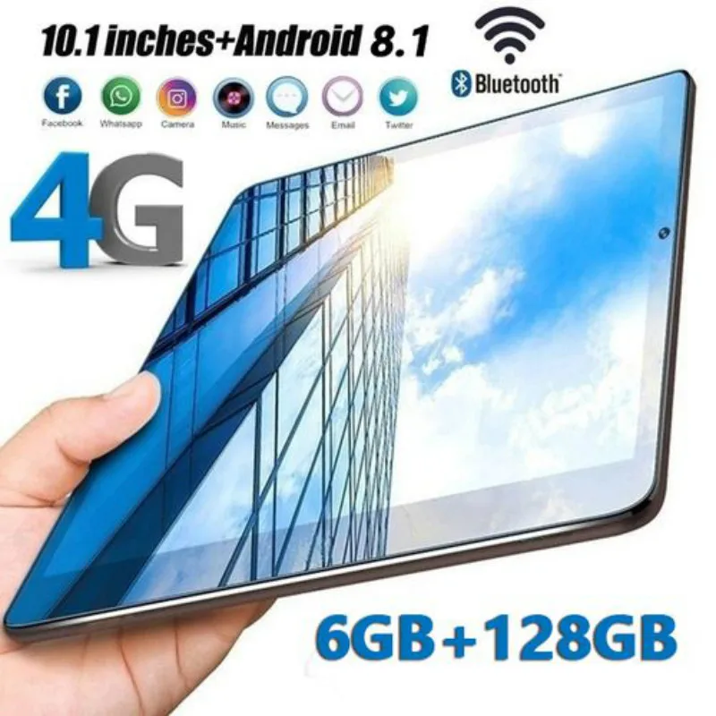 Год подарок android планшет новейший большой экран двойная Sim 4G телефон планшетный ПК микрофон wifi 6G ram+ 128 ГБ rom планшет
