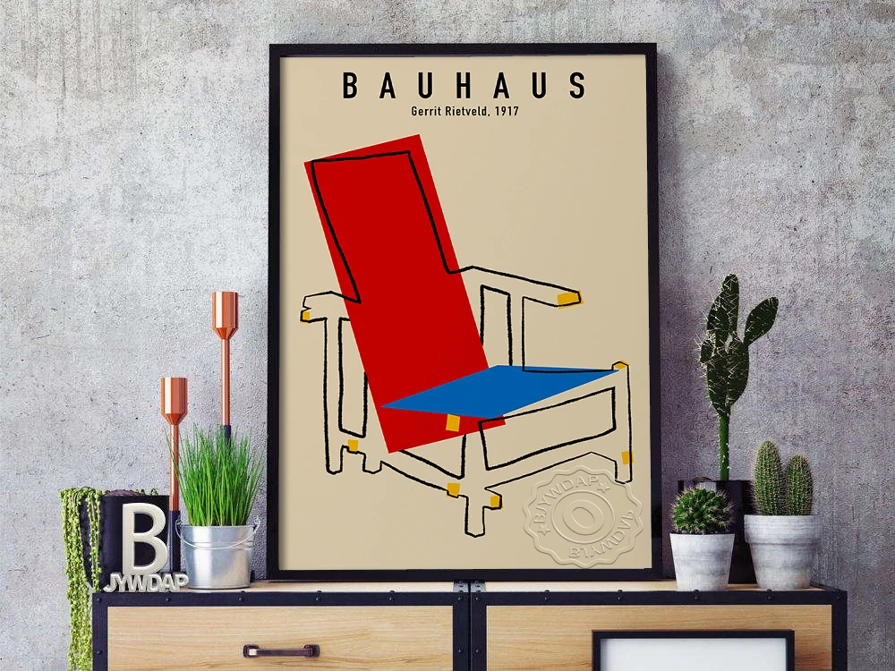 Плакаты и принты Bauhaus Aus פר 1923 Weimer Выставочный постер Настенная художественная