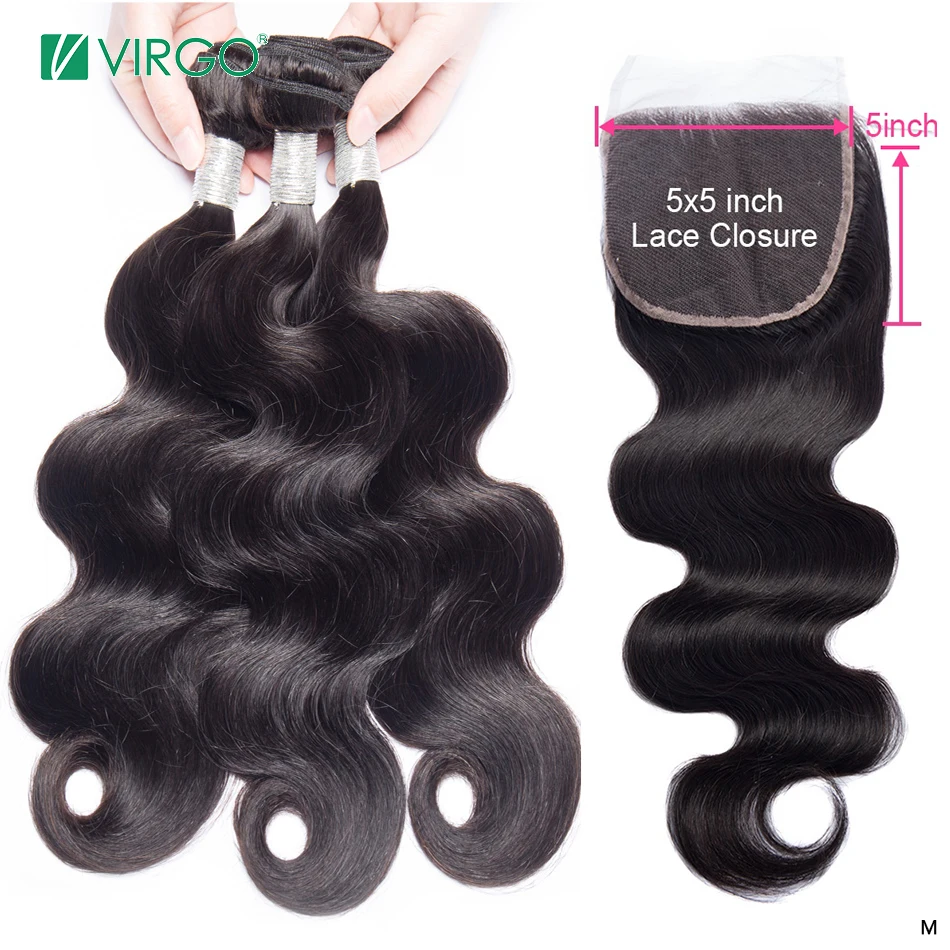 Virgo объемные волнистые пряди с закрытием индийские волосы человеческие