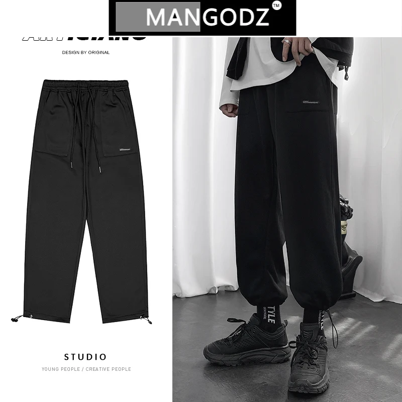

Men Harem Pants Solid Straight Cargo Pant Drawstring Feet Trousers Harajuku Hip Hop Mens Clothing Japanese Streetwear Size M-5xl