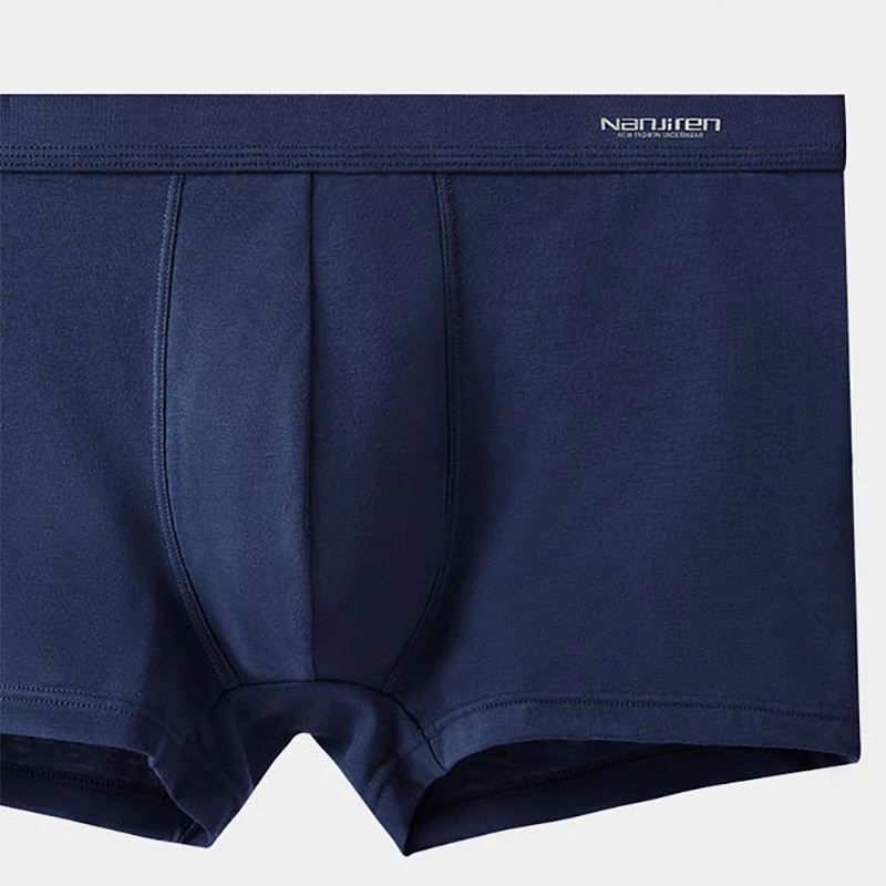 4Pcs/ot Men Underwear Cotton Boxer Shorts Soid Underpants Comfortabe Breathabe Mae Trunk U Convex Panties