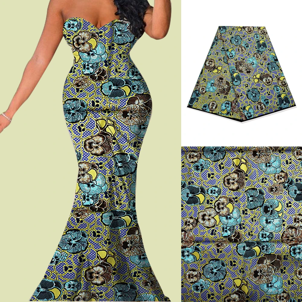 Нигерийская африканская вощеная ткань хлопковая оберточная с принтом материал